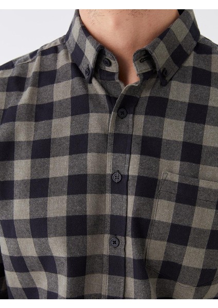 Lcwaıkıkı Classic Regular Fit Uzun Kollu Ekose Gabardin Erkek Gömlek