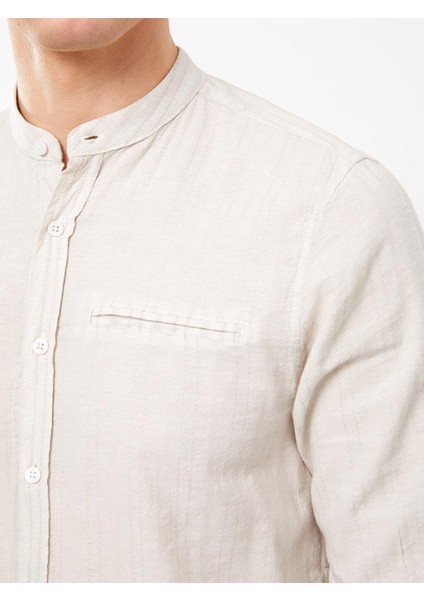 Lcwaıkıkı Classic Regular Fit Uzun Kollu Keten Karışımlı Erkek Gömlek fırsatları