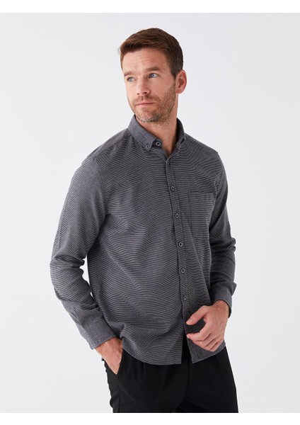 Lcwaıkıkı Classic Regular Fit Uzun Kollu Armürlü Erkek Gömlek