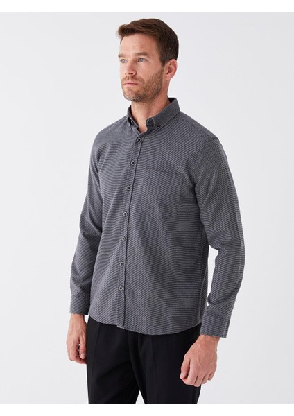Lcwaıkıkı Classic Regular Fit Uzun Kollu Armürlü Erkek Gömlek