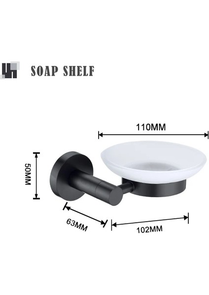 Sabunluk Stili Mat Siyah Havlu Askısı Banyo Kanca Donanım Seti Havlu Çubuğu Bardak Tutucu Havlu Askısı Tuvalet Fırçası Kağıt Tutucu Banyo Aksesuarları (Yurt Dışından)