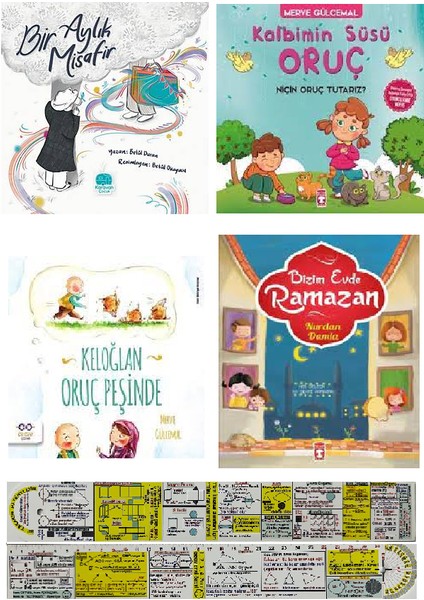 Bir Aylık Misafir - Kalbimin Süsü Oruç - Keloğlan Oruç Peşinde - Bizim Evde Ramazan 4 Kitap - Ayraç