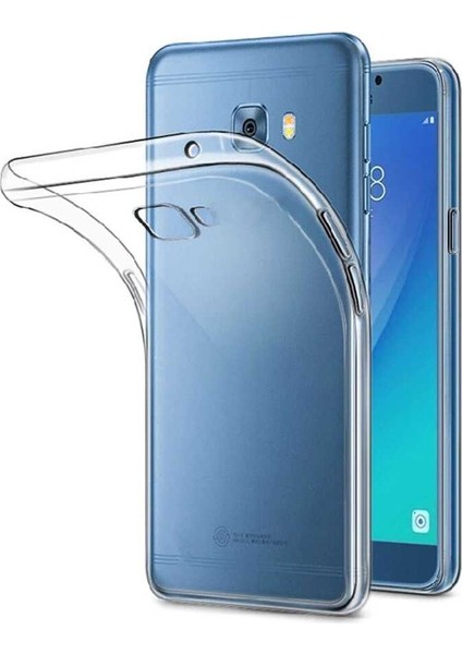 Samsung Galaxy C7 Kılıf Zore Kamera Korumalı Şeffaf Süper Silikon Kapak