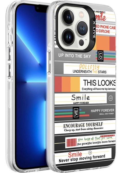 Apple iPhone 13 Pro Kılıf Desenli Zore Silver Sert Kapak