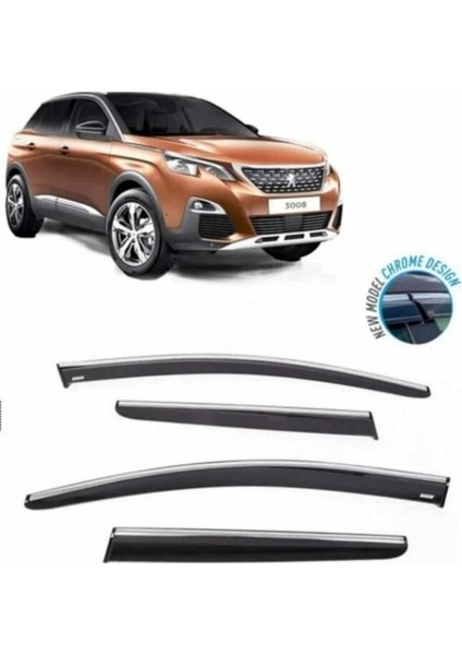 Peugeot 3008 Kromlu Cam Rüzgarlığı 2016-2023 Arası Sunplex