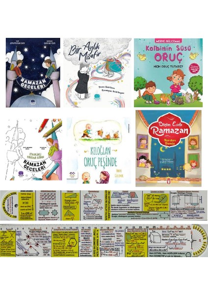Etkinlikli Boyama Kitabı Ramazan Geceleri - Keloğlan Oruç Peşinde - Bizim Evde Ramazan - Bir Aylık Misafir - Ramazan Geceleri - Kalbimin Süsü Oruç 6 Kitap - Matematik Öğreten Ayraç
