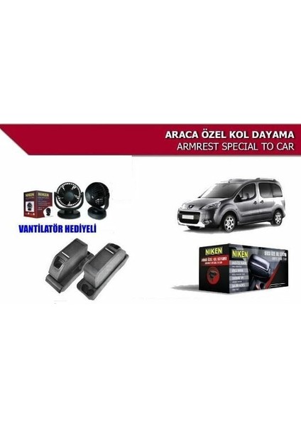 Peugeot Partner Tepee Kol Dayama Kolçak 2008- Vantilatör Hediyeli