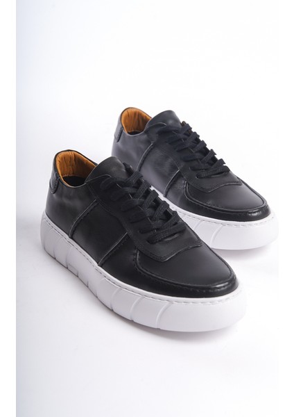 Erkek Deri Spor Ayakkabı & Sneaker Siyah -MBKRY650-S