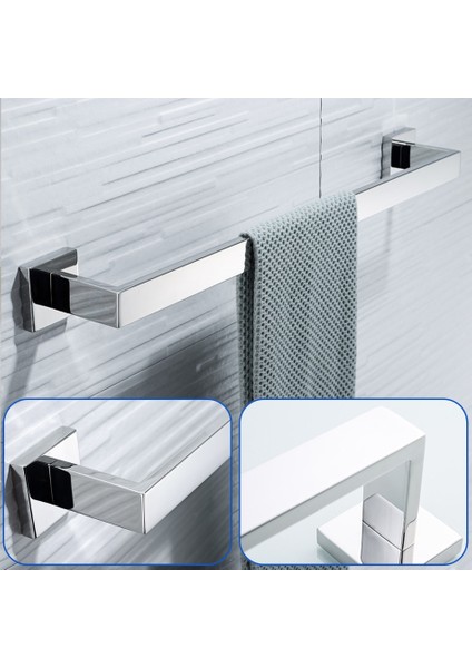 Şerit Kağıt Tutucu Stili Cilalı Banyo Aksesuarları Seti Paslanmaz Çelik Wc Kağıt Havluluk Rulo Peçete Raf Bornoz Ceket Askısı Banyo Donanım Kiti (Yurt Dışından)