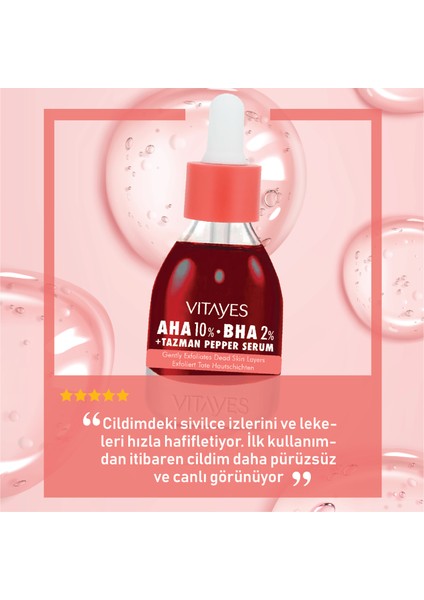 Aha %10 Bha %2 Kırmızı Peeling Cilt Serumu ve Cadı Fındığı Glikolik Asit Yüz Toniği Cilt Bakım Seti