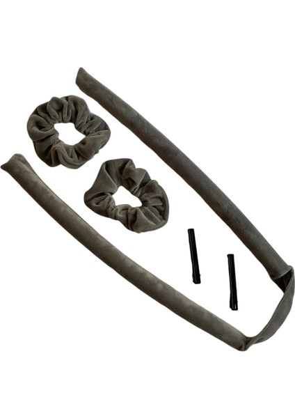 Isısız Curling Çubuk Saç Bantlı Ş Curling Saç Gri (Yurt Dışından)