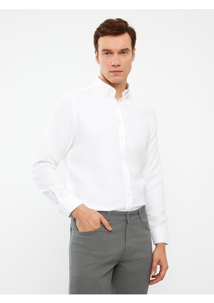 Lcwaıkıkı Classic Slim Fit Uzun Kollu Armürlü Erkek Gömlek fiyatları