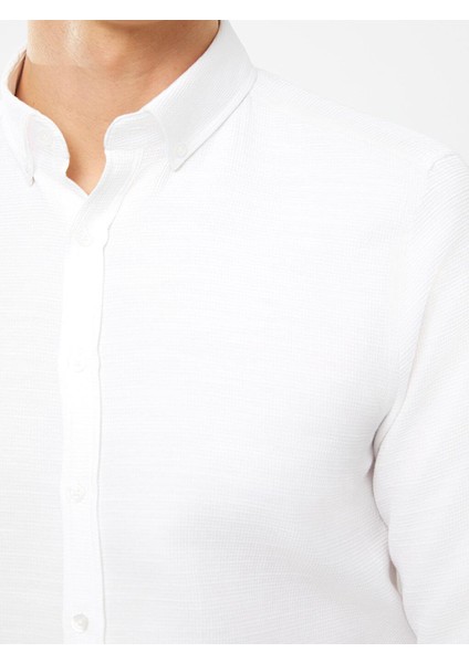 Lcwaıkıkı Classic Slim Fit Uzun Kollu Armürlü Erkek Gömlek fırsatları