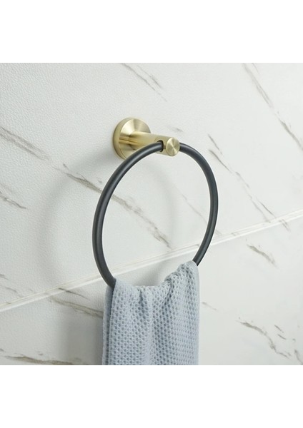 2 Pcs Tek Kanca Tarzı Lüks Altın Siyah Havlu Halkası Banyo Aksesuarları Havlu Demiri Bar Depolama Rafı Sabunluk Tuvalet Fırçası Kağıt Tutucu Ceket Kancaları (Yurt Dışından)