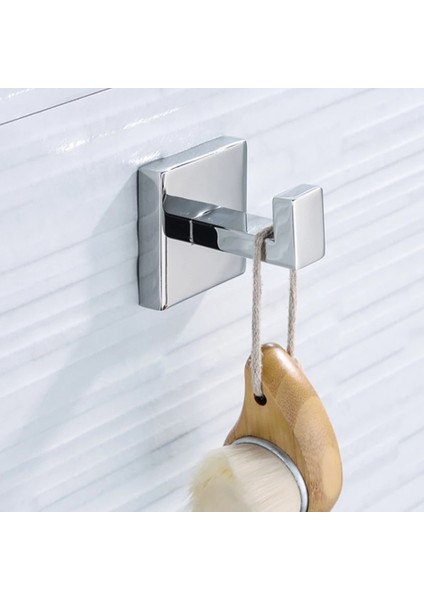 Şerit Kağıt Tutucu Stili Cilalı Banyo Aksesuarları Seti Paslanmaz Çelik Wc Kağıt Havluluk Rulo Peçete Raf Bornoz Ceket Askısı Banyo Donanım Kiti (Yurt Dışından)