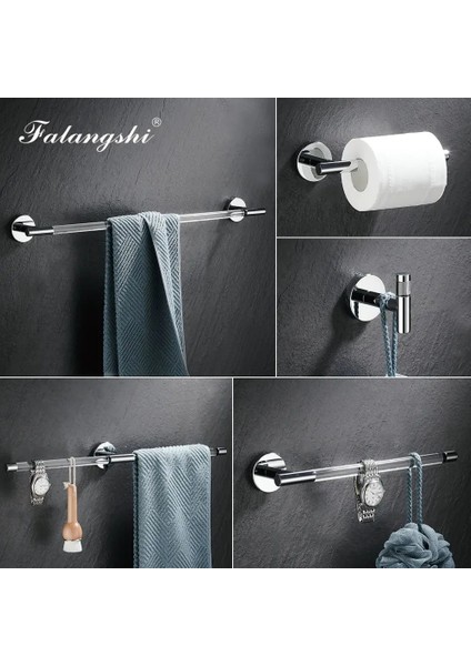 Yeşil Stil Banyo Donanımı Krom Havlu Bar Havluluk Abd Bornoz Kancaları Tuvalet Rulo Kağıt Tutucu Akrilik Banyo Aksesuarları WB8872 (Yurt Dışından)