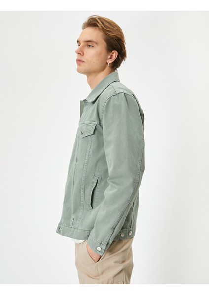 Kot Ceket Cep Detaylı Düğmeli Klasik Yaka