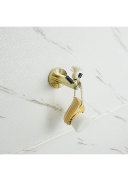 Tekli Bornoz Kancası Stili Lüks Altın Siyah Havlu Halkası Banyo Aksesuarları Havlu Demiri Bar Depolama Rafı Sabunluk Tuvalet Fırçası Kağıt Tutucu Ceket Kancaları (Yurt Dışından)