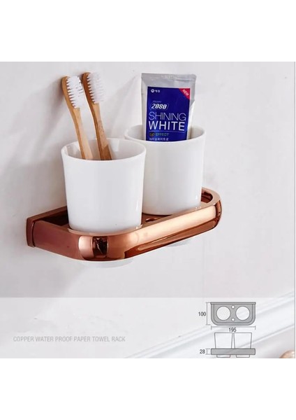 Tek Kanca Tarzı Biggers Lüks Gül Altın Bakır Banyo Aksesuarları Seti Kağıt Tutucu Havlu Çubuğu Sabunluk Bardak Tutucu (Yurt Dışından)