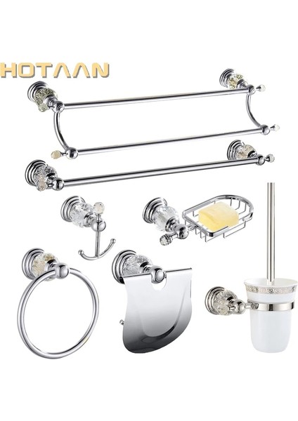 Bardak Tutucu Tarzı Lüks Kristal Gümüş Banyo Aksesuarları Seti Krom Cilalı Pirinç Banyo Donanım Seti Duvara Monte Banyo Ürünleri Banheiro (Yurt Dışından)