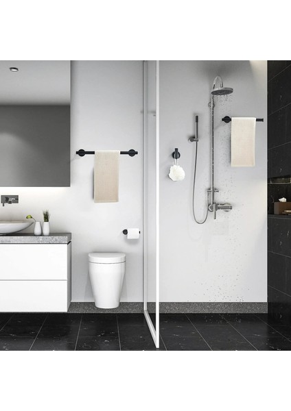 Bg-Kağıt Tutucu Stili Banyo Donanım Setleri Siyah Altın Fırçalanmış Paslanmaz Çelik Banyo Rafları Kağıt Tutucular Bornoz Kancaları Havlu Rafları Yüzükler Havlu Çubukları (Yurt Dışından)