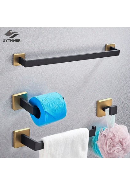 Tekli Havlu Askısı Tarzı Banyo Donanım Seti Siyah Bornoz Askısı Havlu Demiri Bar Raf Bar Raf Kağıt Mendil Tutucu Diş Fırçası Tutucu Banyo Aksesuarları (Yurt Dışından) fiyatları