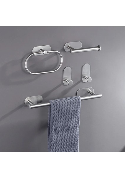 Açık Gri Tarzı Hiçbir Sondaj Siyah Banyo Aksesuarları Setleri Tuvalet Kağıdı Rulo Kağıt Tutucu Havlu Askısı Bar Ray Halkası Robe Elbise Kancası Donanım (Yurt Dışından)
