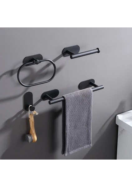 Açık Gri Tarzı Hiçbir Sondaj Siyah Banyo Aksesuarları Setleri Tuvalet Kağıdı Rulo Kağıt Tutucu Havlu Askısı Bar Ray Halkası Robe Elbise Kancası Donanım (Yurt Dışından)
