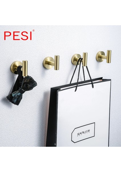 Fırçalanmış Altın Tarzı Bornoz Askısı Siyah Paslanmaz Çelik Banyo Kanca Havlu Çanta Şapka Duvara Monte Çift Elbise Ceket Askısı Duvar Askı Banyo Donanım (Yurt Dışından) fırsatları