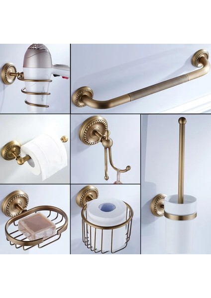 Pembe Tarzı Bronz Banyo Aksesuarları Antika Tuvalet Fırçası Tutucu Vintage Wc Rulo Kağıt Tutucu Seramik Çift Bardak Tutucu Pirinç Sabunluklar (Yurt Dışından) fırsatları