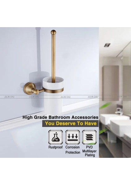Bardak Tutucu Tarzı Bronz Donanım Seti Antika Saç Kurutma Makinesi Raf Ceket Havlu Raf Ray Bar Duş Sabunluk Tutucu Tuvalet Fırçası Banyo Aksesuarları (Yurt Dışından) fırsatları
