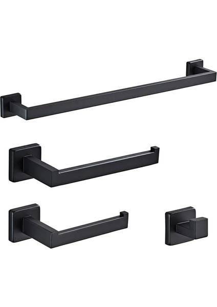 Br-Hook Tarzı 60CM Banyo Donanım Seti Aksesuarları Mat Siyah Raf Bornoz Askısı Askı Havlu Demiri Bar Raf Kağıt Mendil Tutucu (Yurt Dışından) modelleri