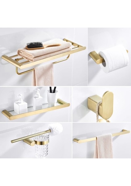 Havlu Askısı Tutucu Tarzı Altın Fırça Banyo Aksesuar Seti Altın Pirinç Kanca Havlu Demiri Raf Bar Raf Kağıt Tutucu Diş Fırçası Tutucu Banyo Rafı (Yurt Dışından) indirimleri