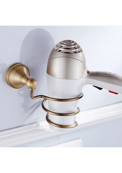 Saç Kurutma Makinesi Tutucu Tarzı Bronz Donanım Seti Antika Saç Kurutma Makinesi Raf Ceket Havlu Raf Ray Bar Duş Sabunluk Tutucu Tuvalet Fırçası Banyo Aksesuarları (Yurt Dışından)