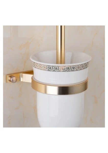 Fırça Stili Altın Uzay Alüminyum Banyo Donanım Seti Kağıt Tutucu Havlu Çubuğu Bornoz Kancaları Tuvalet Fırçası Tutucular Raflar Banyo Aksesuarları (Yurt Dışından)
