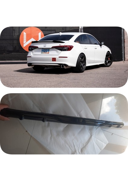 Honda Civic Uyumlu Arka Tampon Altı Difüzör Siyah 2021 ve Sonrası