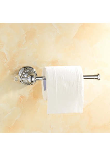 Rulo Tutucu Tarzı Lüks Kristal Banyo Aksesuarları Seti Seramik Tuvalet Fırçası Tutucu Duvara Monte Kağıt Tutucu Banyo Rafı Gümüş Köşe Raf (Yurt Dışından)