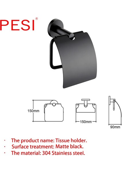 2 Adet Paket B Stili Banyo Donanım Seti Bornoz Askısı Havlu Demiri Raf Bar Raf Kağıt Tutucu Diş Fırçası Tutucu Banyo Aksesuarları Siyah (Yurt Dışından) fırsatları