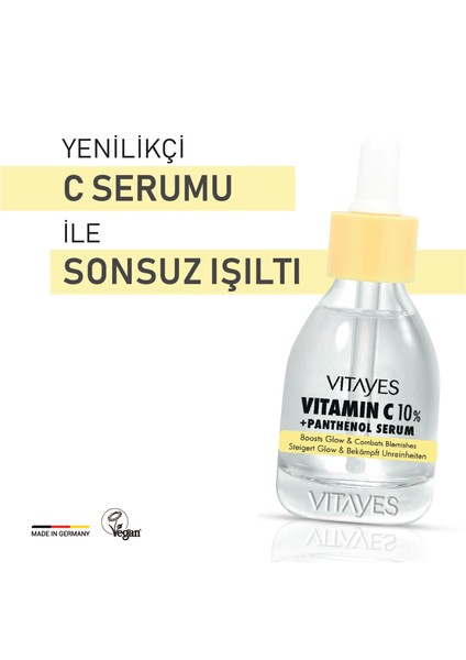 Retinol Alternatifi Bakuchiol %1 ve Squalene Onarıcı C Vitamini %10 ve Panthenol Cilt Serum Seti