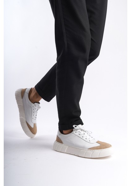 Erkek Deri Spor Ayakkabı & Sneaker Nude/beyaz -MBKRY506-NB modelleri