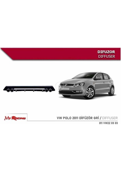 Vw Polo 6r Uyumlu Arka Tampon Altı Difüzör Gri 2009-2017 Arası fiyatları