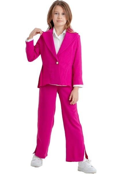 Tarz Ceketli 3 Lü Pilise kız takım - Fuşya fiyatları