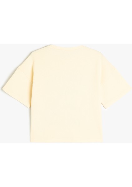 T-Shirt Yunus Baskılı Kısa Kollu Bisiklet Yaka Pamuklu