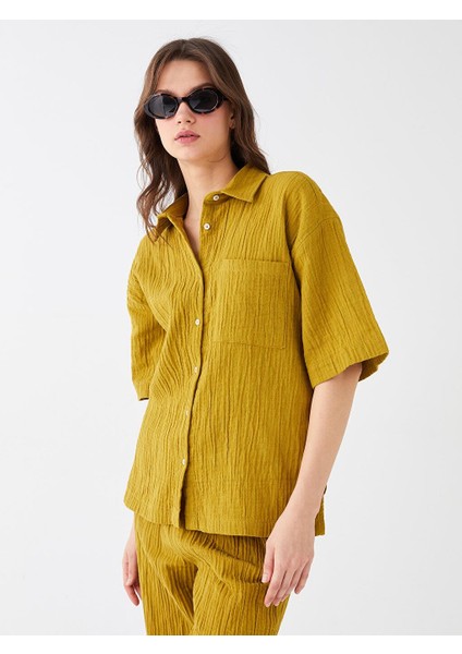 Lcw Vision Düz Kısa Kollu Oversize Kadın Gömlek fiyatları