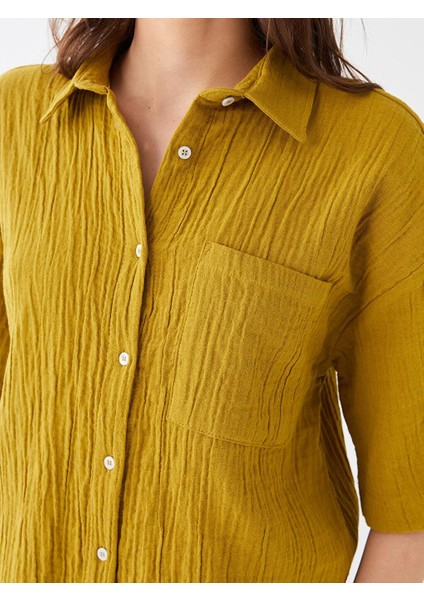 Lcw Vision Düz Kısa Kollu Oversize Kadın Gömlek fırsatları