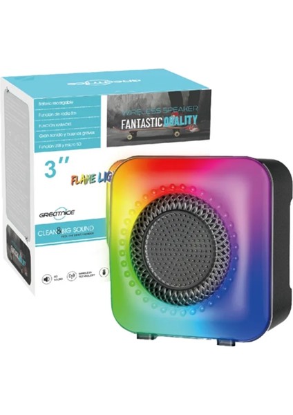 New 1373 USB Şarjlı Taşınabilir Rgb Ledli Bluetooth Hoparlör Radyolu Hd Sound Fm-Sd-Usb-Bluetooth