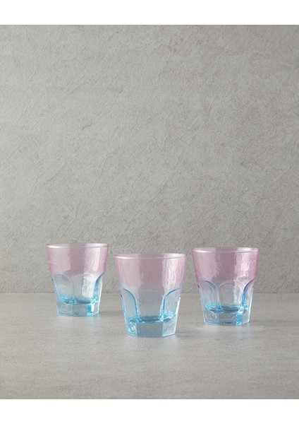 Ramona Cam 3'lü Bardak Pembe - Mavi