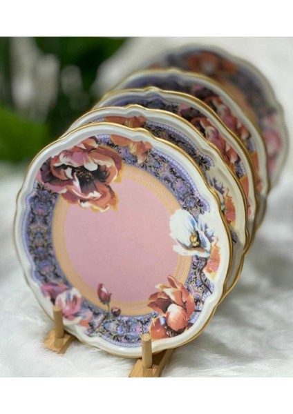 Pink 6 Lı Pasta Tabağı Seti 4032