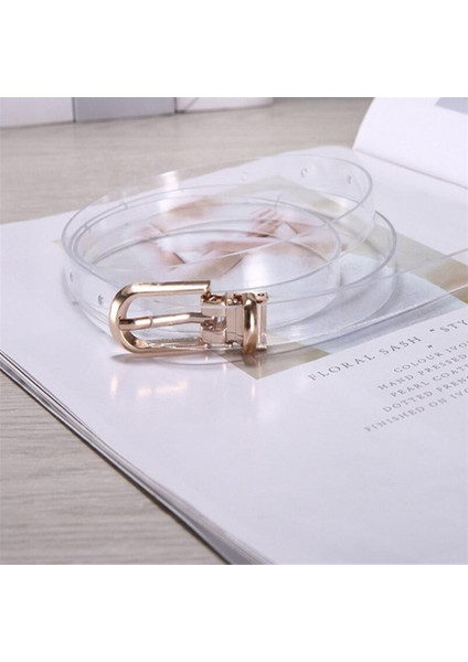 Adet Şeffaf Kadın Kemer Lazer Holografik Şeffaf Gökkuşağı Şeffaf Pin Toka Bel Ayarlanabilir Kemer Kadın Kayış Kemerleri (Yurt Dışından)