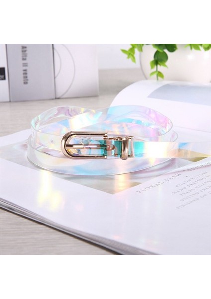 Adet Şeffaf Kadın Kemer Lazer Holografik Şeffaf Gökkuşağı Şeffaf Pin Toka Bel Ayarlanabilir Kemer Kadın Kayış Kemerleri (Yurt Dışından) modelleri